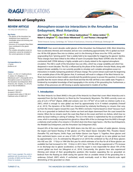 Atmosphere-Ocean-Ice Interactions in the Amundsen Sea Embayment