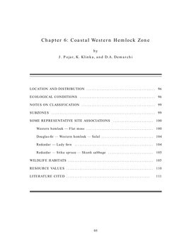 Chapter 6: Coastal Western Hemlock Zone