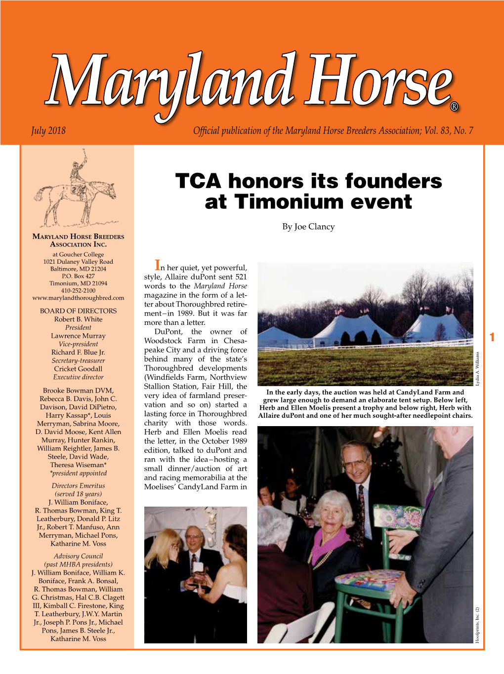 TCA Honors Its Founders at Timonium Event