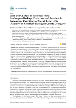 Land-Use Changes of Historical Rural Landscape—Heritage