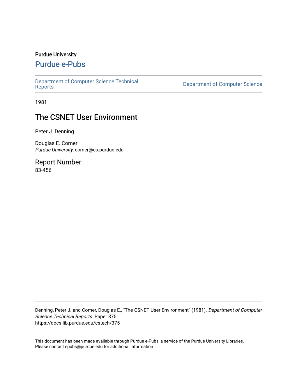 The CSNET User Environment