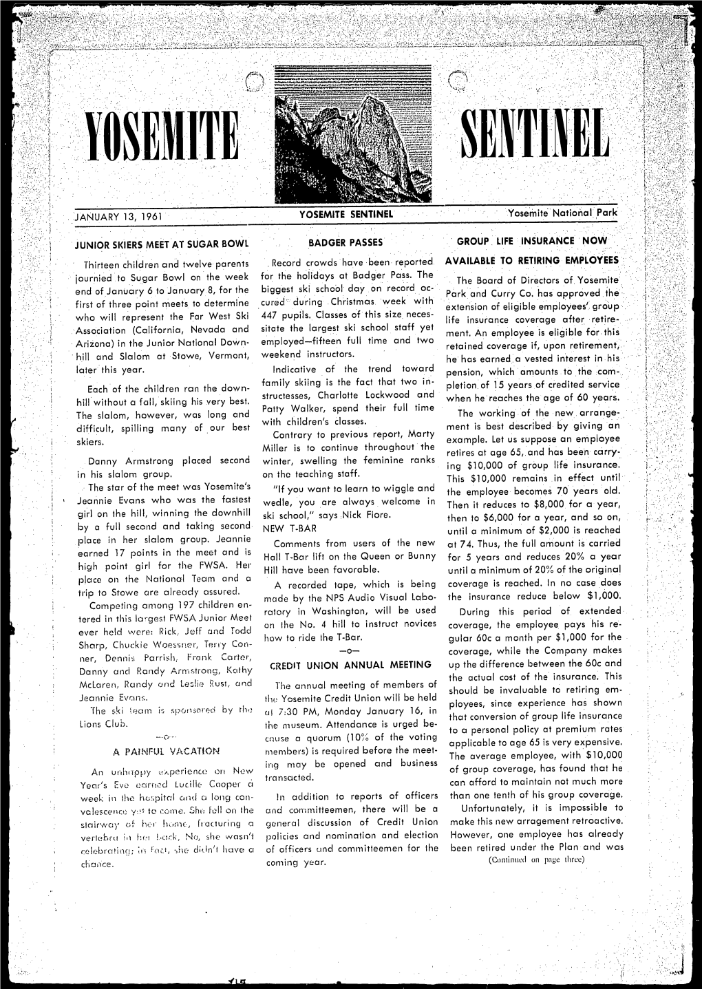 Yosemite Sentinel, August 25, 1961