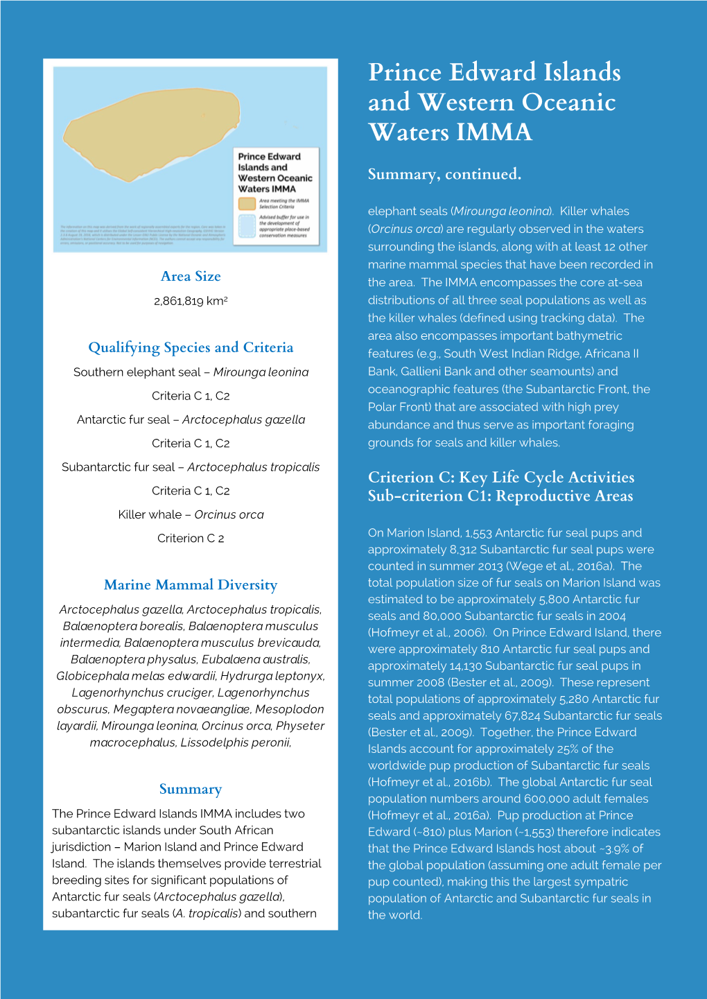 Prince Edward Islands and Western Oceanic Waters IMMA