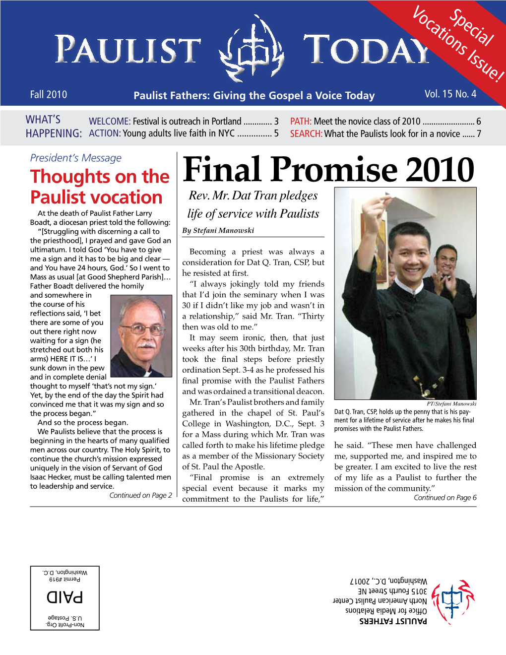 Final Promise 2010 Paulist Vocation Rev