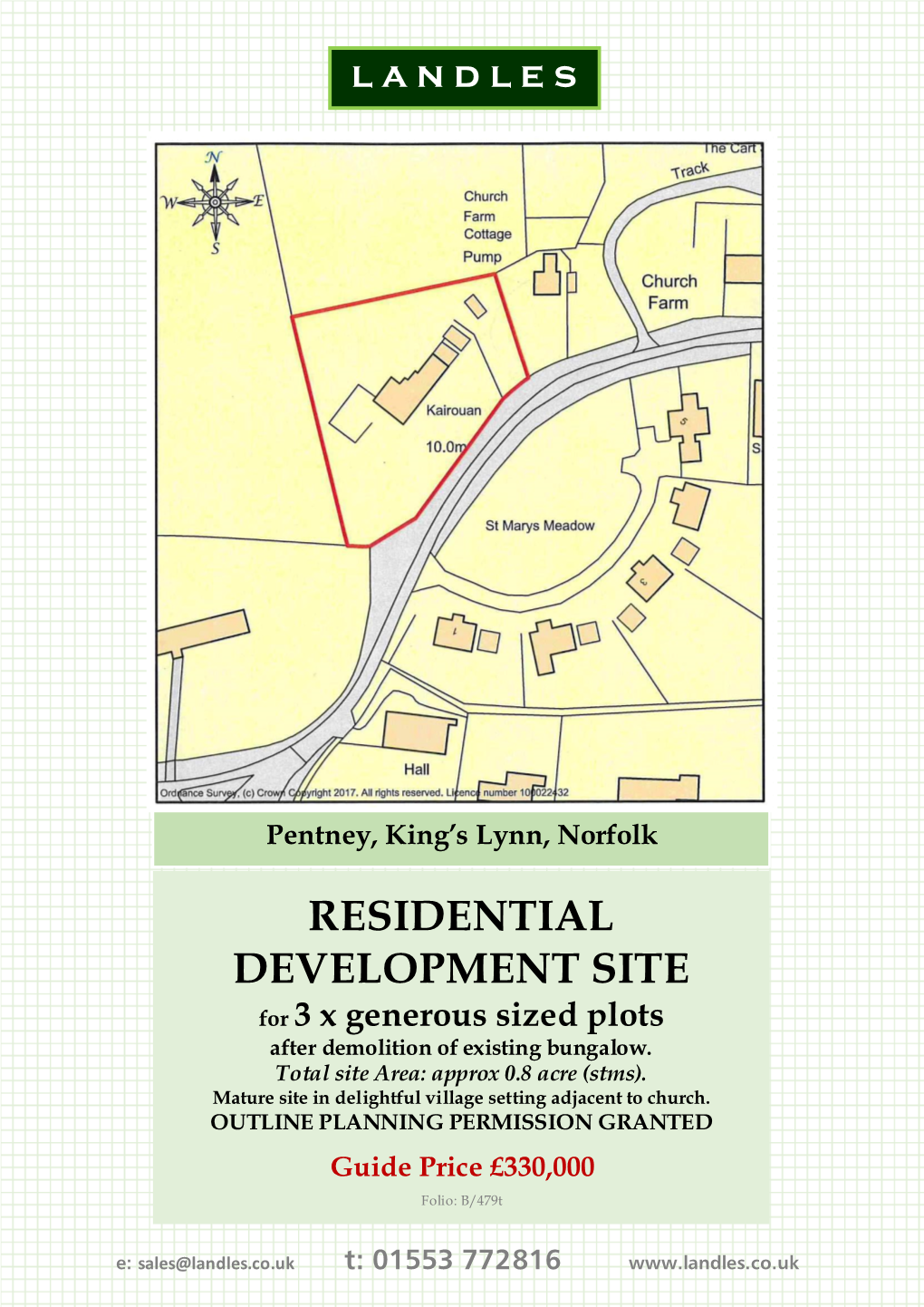 RESIDENTIAL DEVELOPMENT SITE @ Kairouan, Back Road, Pentney, King's Lynn, Norfolk PE32 1JW