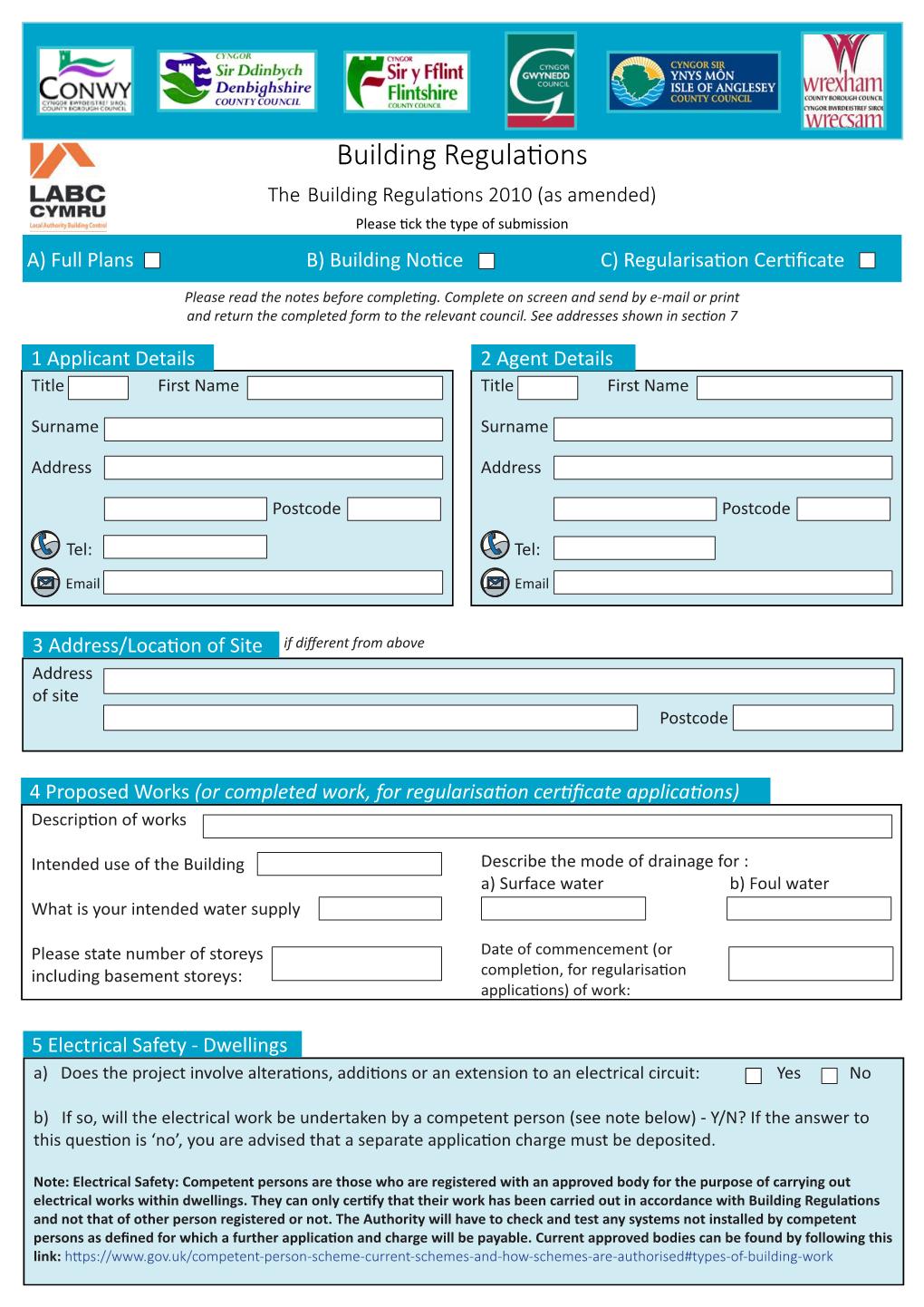 Building Control Form