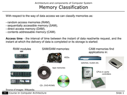 Memory Classification