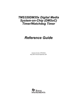 Tms320dm35x Dmsoc Timer/Watchdog Timer User's Guide