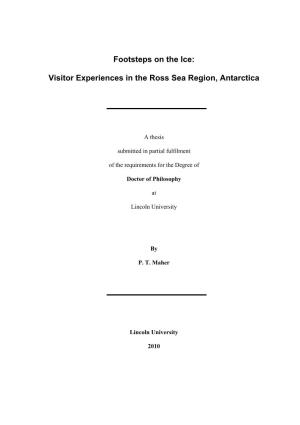 Visitor Experiences in the Ross Sea Region, Antarctica