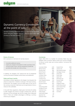 Dynamic Currency Conversion at the Point of Sale