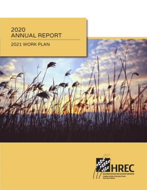 2020 Annual Report 2021 Work Plan Table of Contents