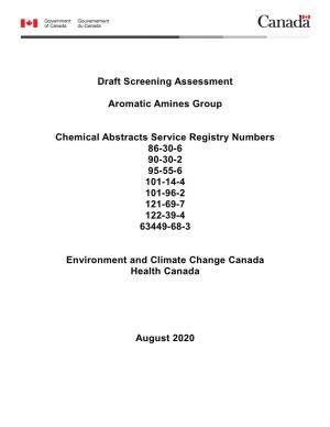 Draft Screening Assessment Aromatic Amines Group Chemical Abstracts