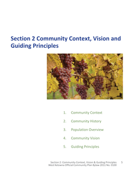 Section 2 Community Context, Vision and Guiding Principles