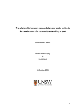 The Relationship Between Managerialism and Social Justice in the Development of a Community-Networking Project