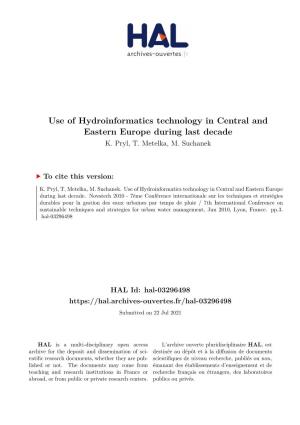 Use of Hydroinformatics Technology in Central and Eastern Europe During Last Decade K