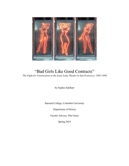 Sophie Edelhart: “Bad Girls Like Good Contracts”: The