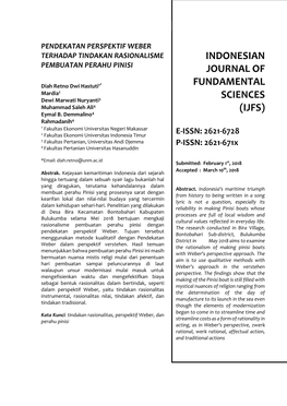 Indonesian Journal of Fundamental Sciences (Ijfs)