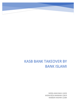 Kasb Bank Takeover by Bank Islami