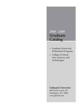 Gallaudet Graduate Catalog 2008-2009