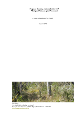 Proposed Rezoning Jerberra Estate, NSW Aboriginal Archaeological Assessment