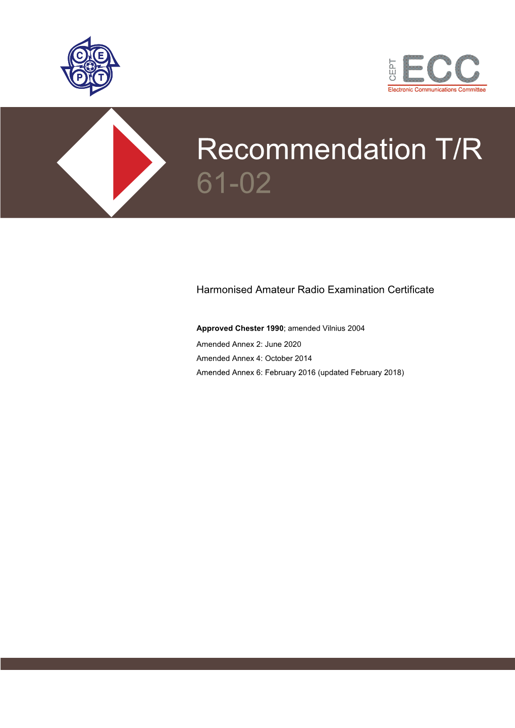 RECOMMENDATION T/R 61-02 – Page 2