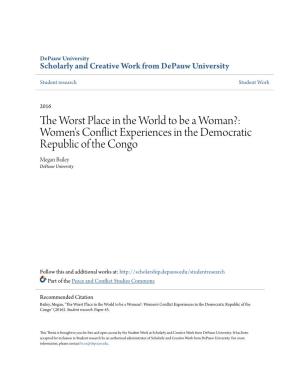 The Worst Place in the World to Be a Woman?: Women's Conflict