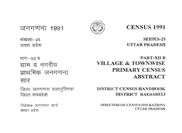 District Census Handbook, Raebareli, Part XII-B, Series-25, Uttar Pradesh