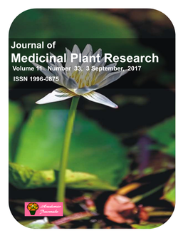 Medicinal Plant Research Volume 11 Number 33, 3 September, 2017 ISSN 1996-0875