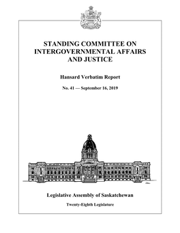 September 16, 2019 Intergovernmental Affairs and Justice Committee