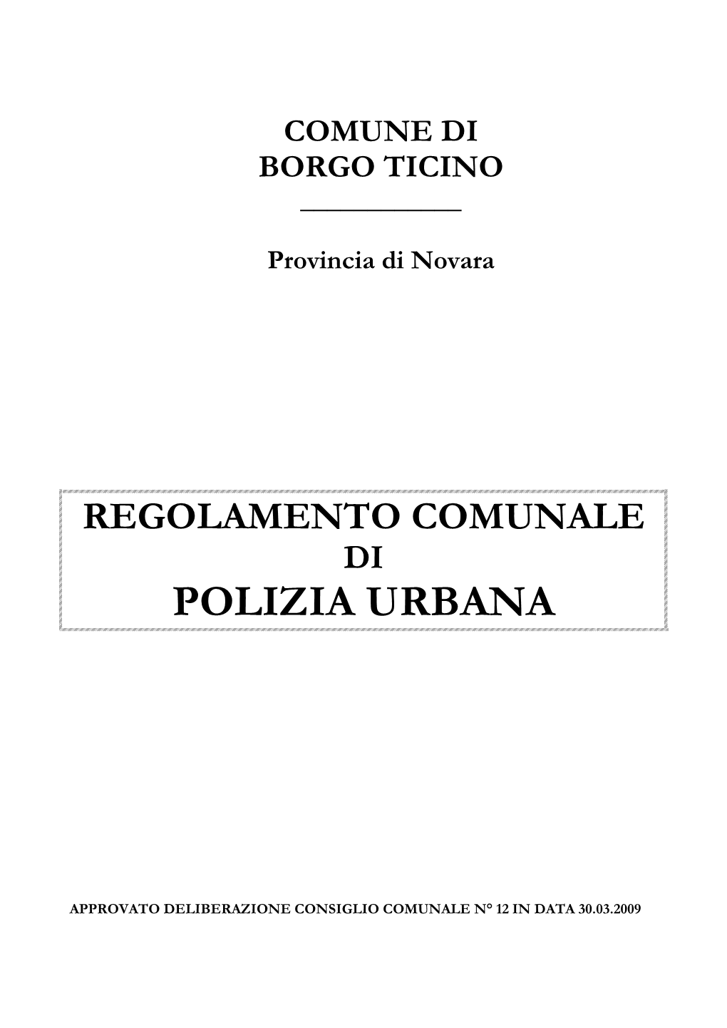 Comune Di Borgo Ticino ______