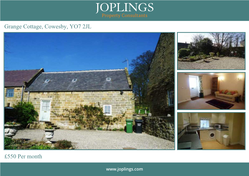 Grange Cottage, Cowesby, YO7 2JL £550 Per Month