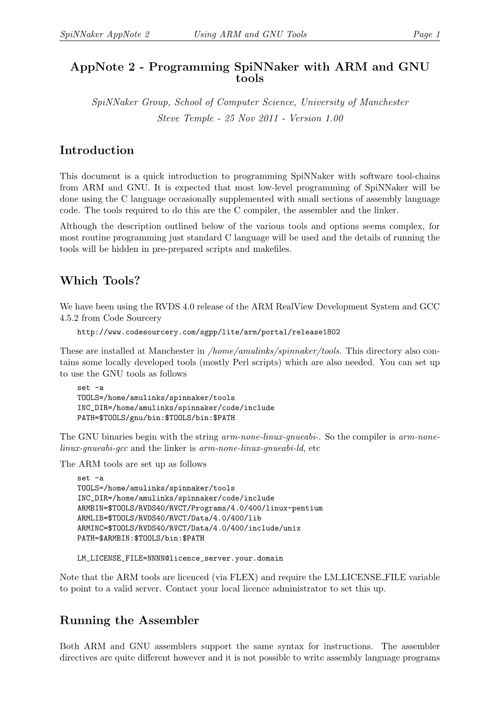 Appnote 2 Using ARM and GNU Tools Page 1
