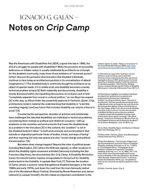 Notes on Crip Camp
