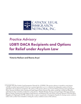 Practice Advisory LGBTI DACA Recipients and Options for Relief Under Asylum Law