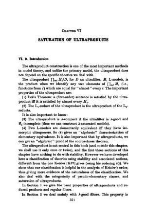 CHAPTER VI Satuaation of ULTRAPRODUCTS