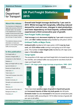 Port Freight Statistics: 2015