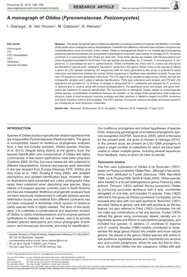 A Monograph of &lt;I&gt;Otidea&lt;/I&gt; (&lt;I&gt;Pyronemataceae, Pezizomycetes&lt;/I&gt;)