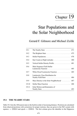 Star Populations and the Solar Neighborhood