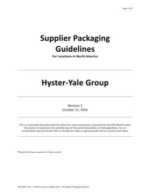 Supplier Packaging Guidelines Hyster-Yale Group