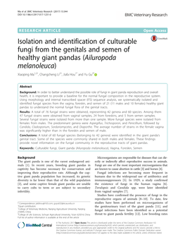 Isolation and Identification of Culturable Fungi from the Genitals