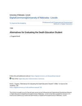 Alternatives for Evaluating the Death Education Student