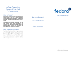A Free Operating System for a Free Community Fedora Project