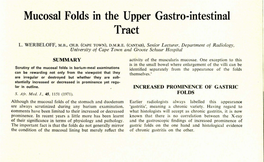 Mucosal Folds in the Upper Gastro-Intestinal Tract