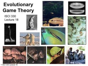 Evolutionary Game Theory Iterated PD, TFT
