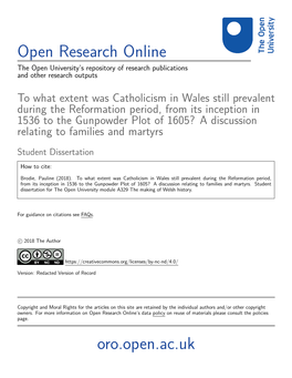 To What Extent Was Catholicism in Wales Still