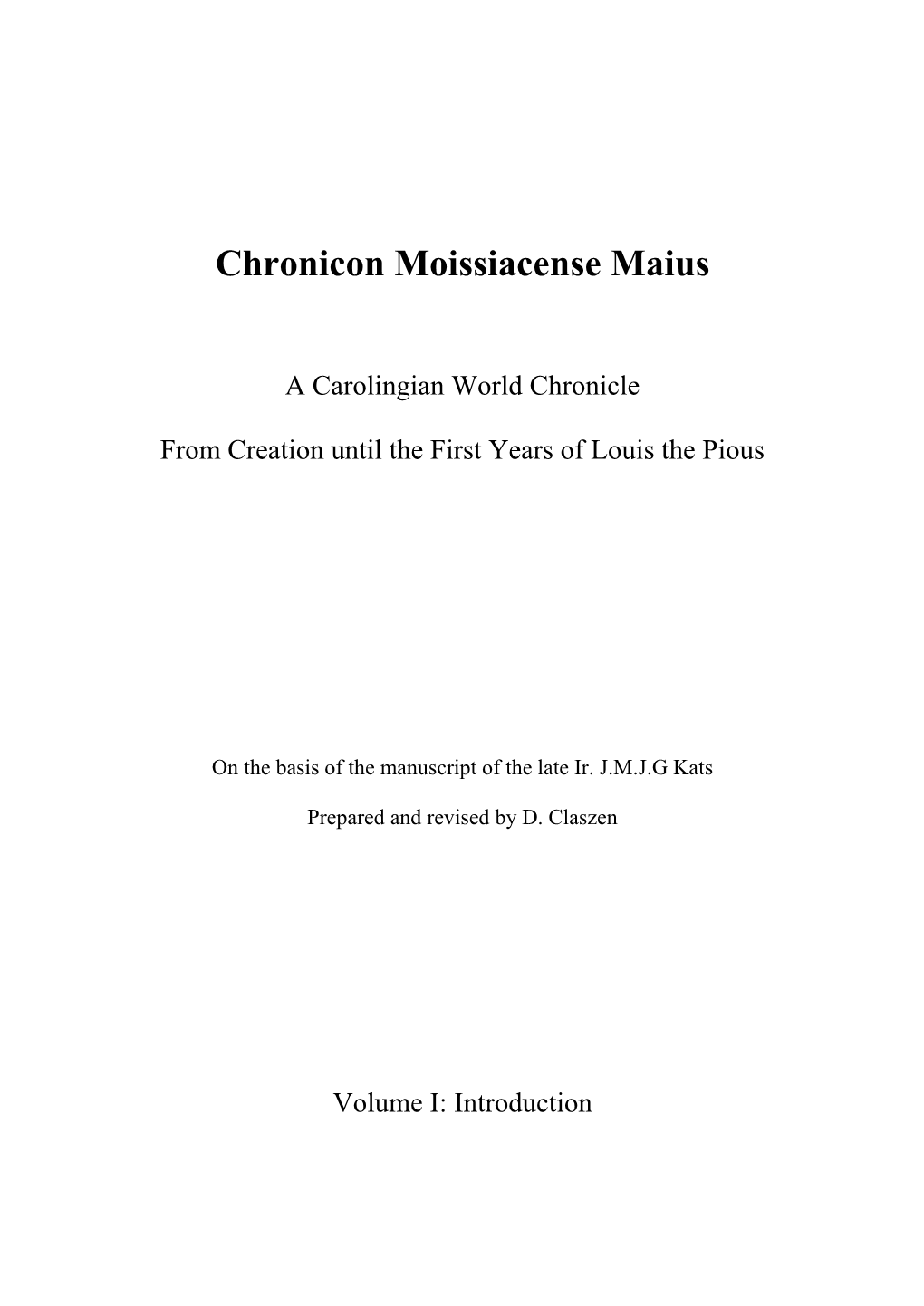 Chronicon Moissiacense Maius