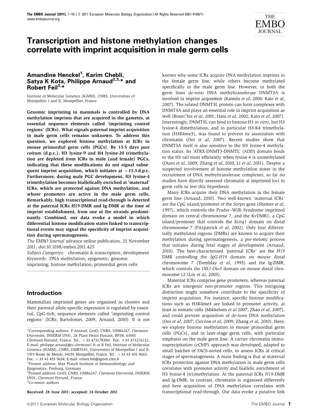 Transcription and Histone Methylation Changes Correlate with Imprint Acquisition in Male Germ Cells