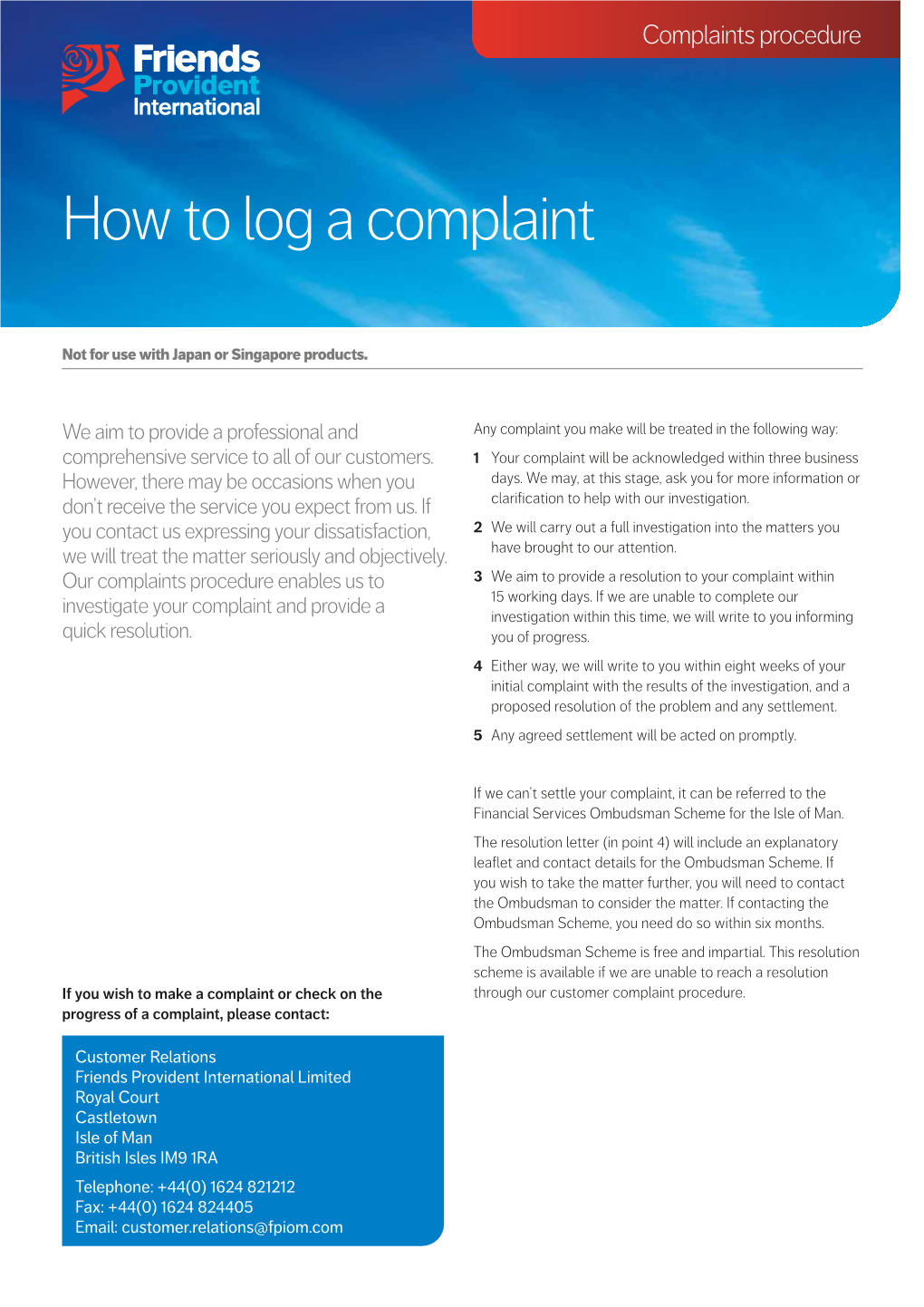 Complaints Procedure