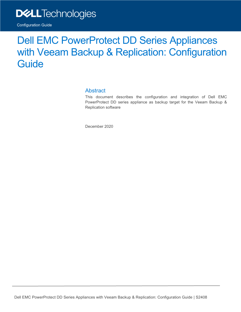 Dell EMC Powerprotect DD Series Appliances with Veeam Backup