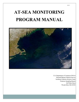 At-Sea Monitoring Program Manual